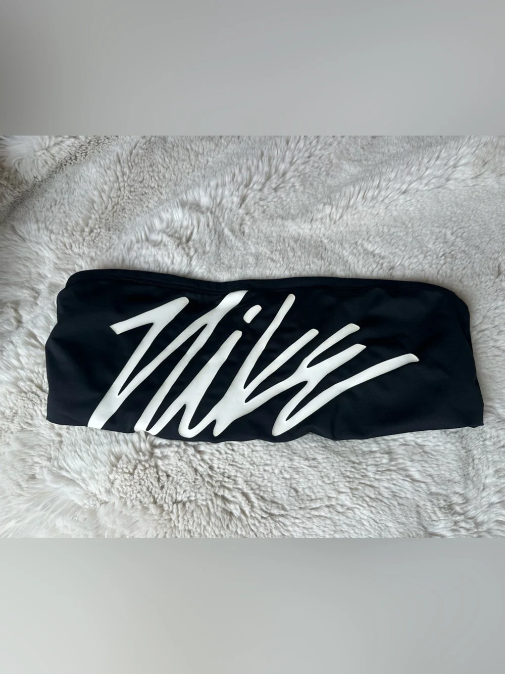 Nike Multi Logo Bandeau Bikini Top. Size: Large